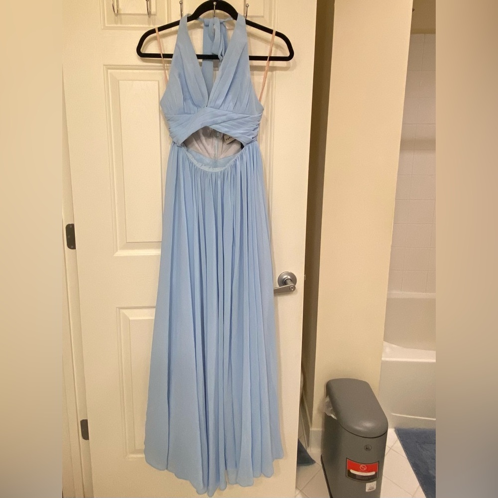 Fame and Partners Blue Halter Dress